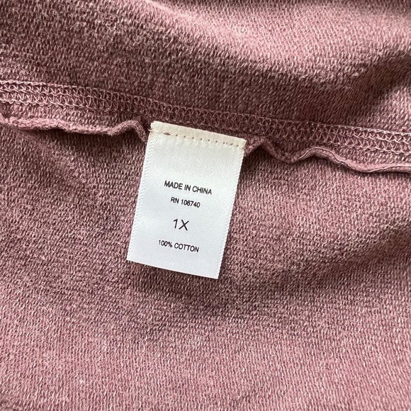 North Style Womens 1X Knit Sleeve Open Front Cardigan Jacket Purple - Picture 6 of 10